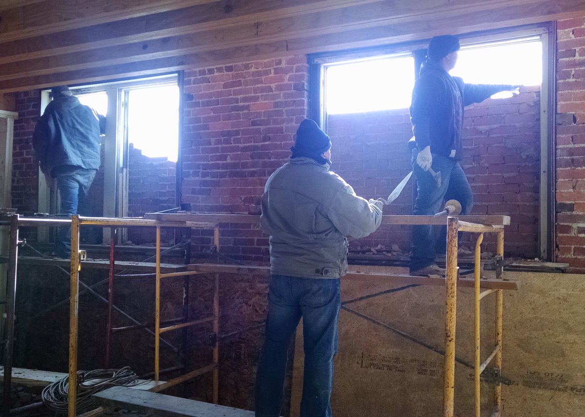 Let there be light! We're opening up the original windows at the #papercoproject &amp; enjoying the new view! @TownofClayton <a href="/DwtnClaytonNC/">Downtown Clayton</a>