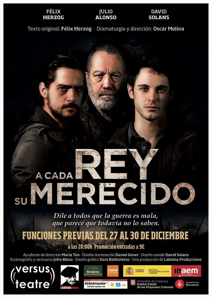 A CADA REY SU MERECIDO ¡Funciones previas del 27 al 30 de diciembre!  @versusteatre
