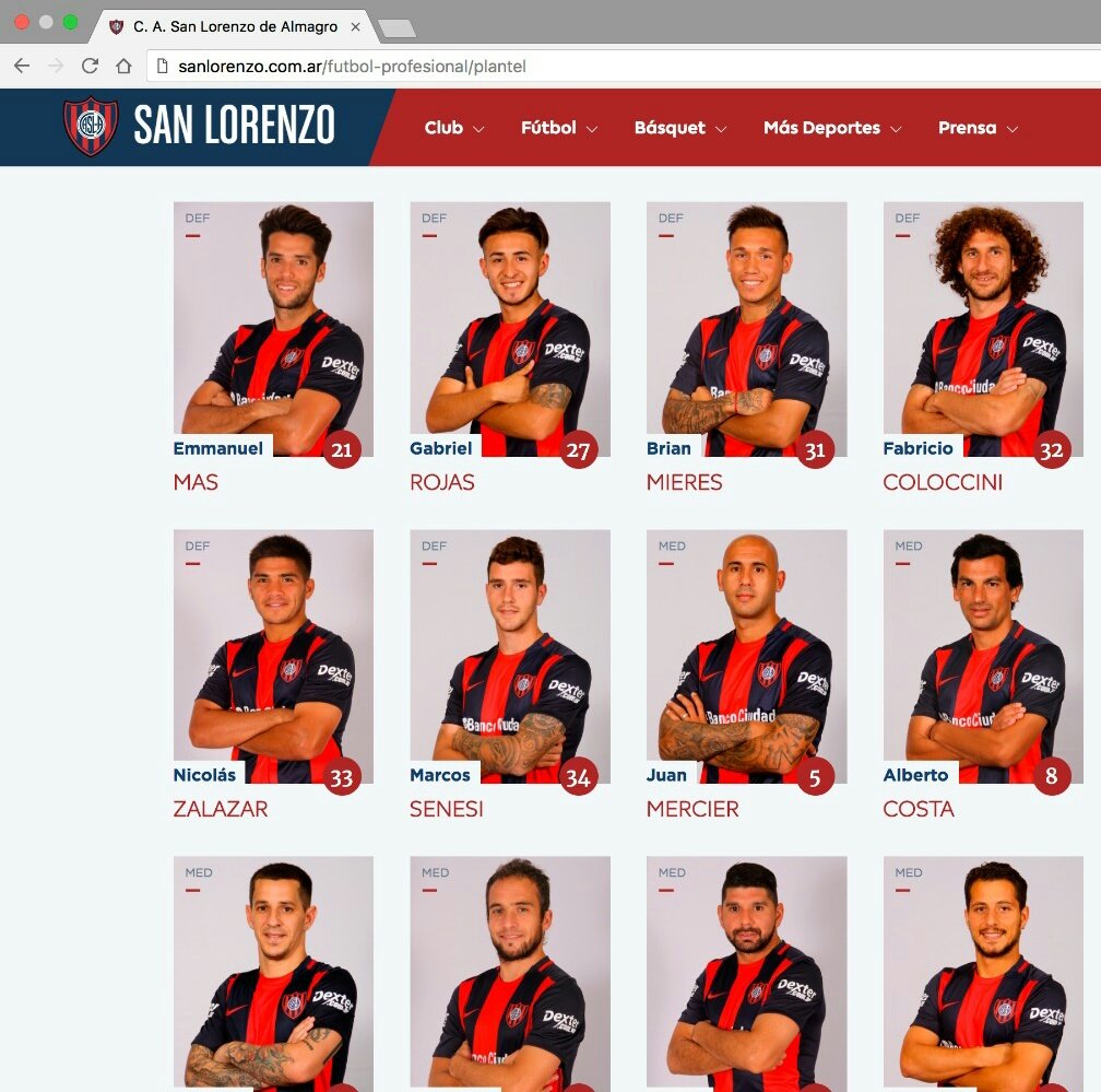 SanLorenzo's tweet photo. ¿Sabías que la nueva web de #SanLorenzo tiene el detalle del plantel profesional con estadísticas? Visitala, https://t.co/TdPtTvvkCK https://t.co/6lCYA7ja0X