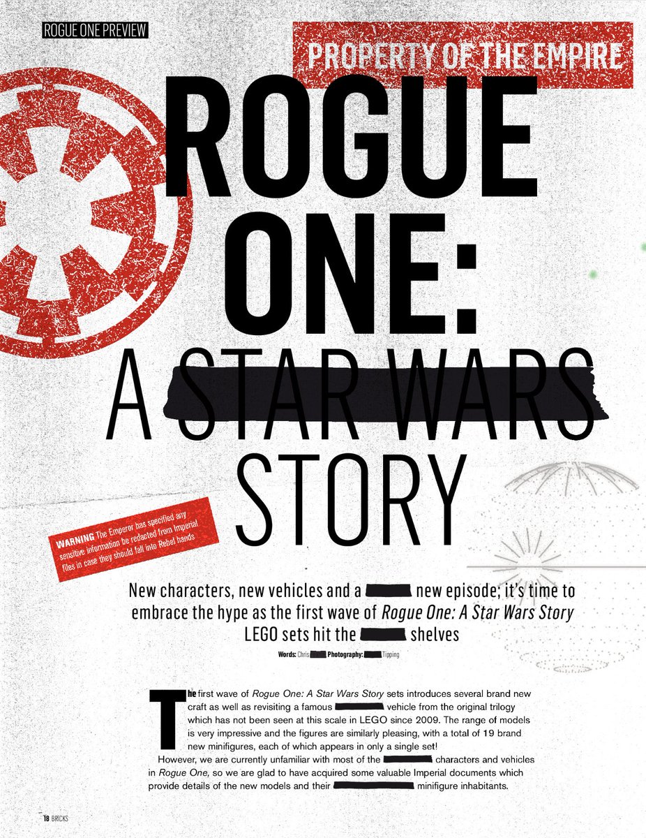 Intercept the lowdown on LEGO Star Wars Rogue One sets with Bricks issue 17 store.republic66media.com/product/bricks…