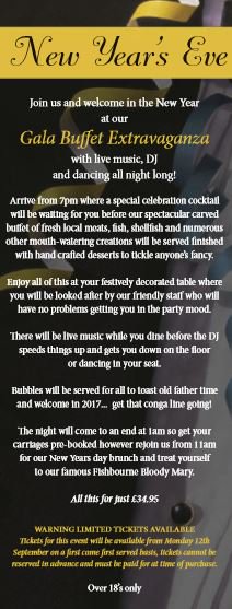 The_Fishbourne's tweet photo. We have a fabulous evening of entertainment and food planned for our New Year celeration. Call to organise booking your place Tel. 882823 https://t.co/RM3InVkWAR