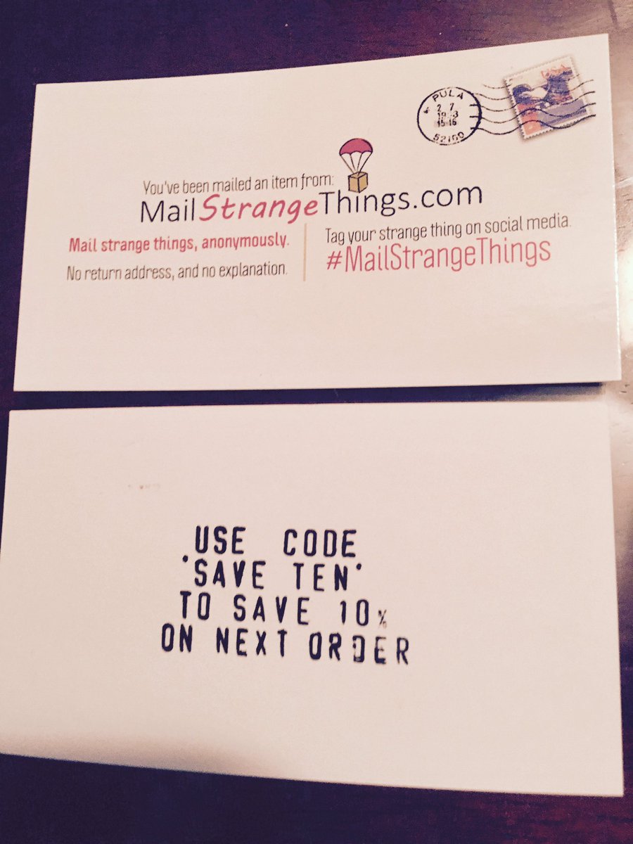 StrangeMailOnly's tweet image. Great news, everybody! Use the code "Save Ten" on our website to save 10% on your next purchase!