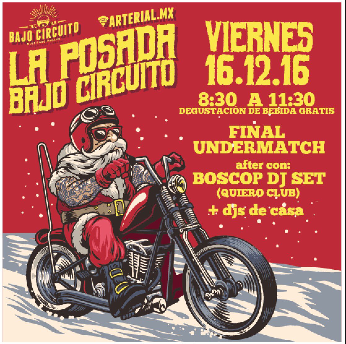 Elbajocircuito's tweet photo. Tenemos Posada!! Nos vemos mañana para la final de @UNDERMATCHBC y after con Boscop DJ set (@QuieroClub ) Arre! https://t.co/8sXGZGe7IN