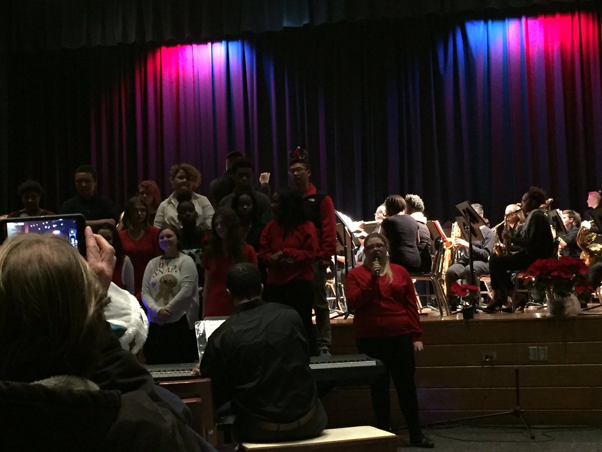 2020Falcons's tweet photo. Fulton Band, Guard, Percussion, Choir were outstanding! Great holiday concert...and the C/O 2020 was well represented! Huge crowd tonight! https://t.co/Ve2Hlc8hp5