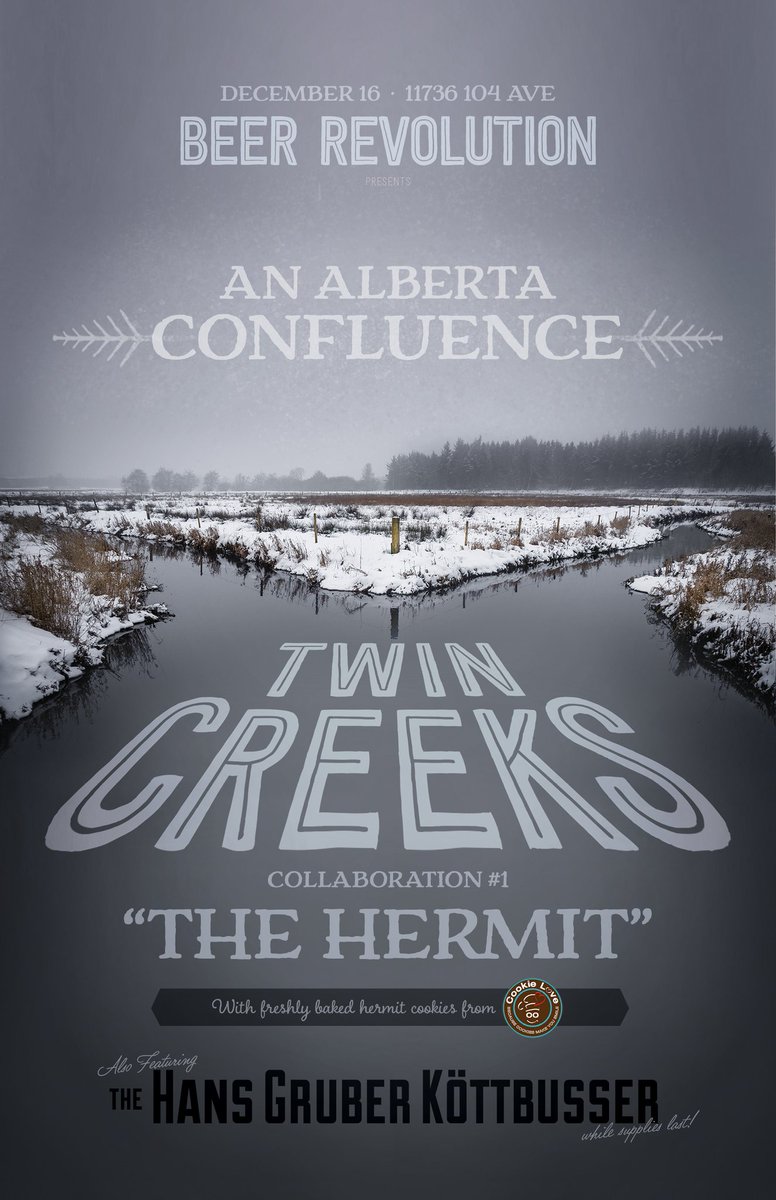 RibstoneCreek's tweet image. Tomorrow is the launch of THE HERMIT at @RevolutionYYC &amp;amp; @RevolutionYEG ! New beer, casks AND Hermit cookies! Be there!  @benchcreekbrew