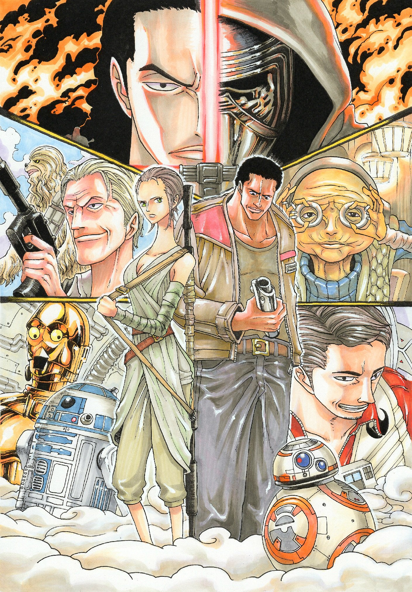 ゆきねこ パロディイラストレーター Na Tviteru スターウォーズは好き あとonepieceも好き なのでこんなもん作ってみたze 注 このコミックスは個人製作によるパロディです 市販されていません スターウォーズ愛を叫べ Starwars ワンピース 騙され