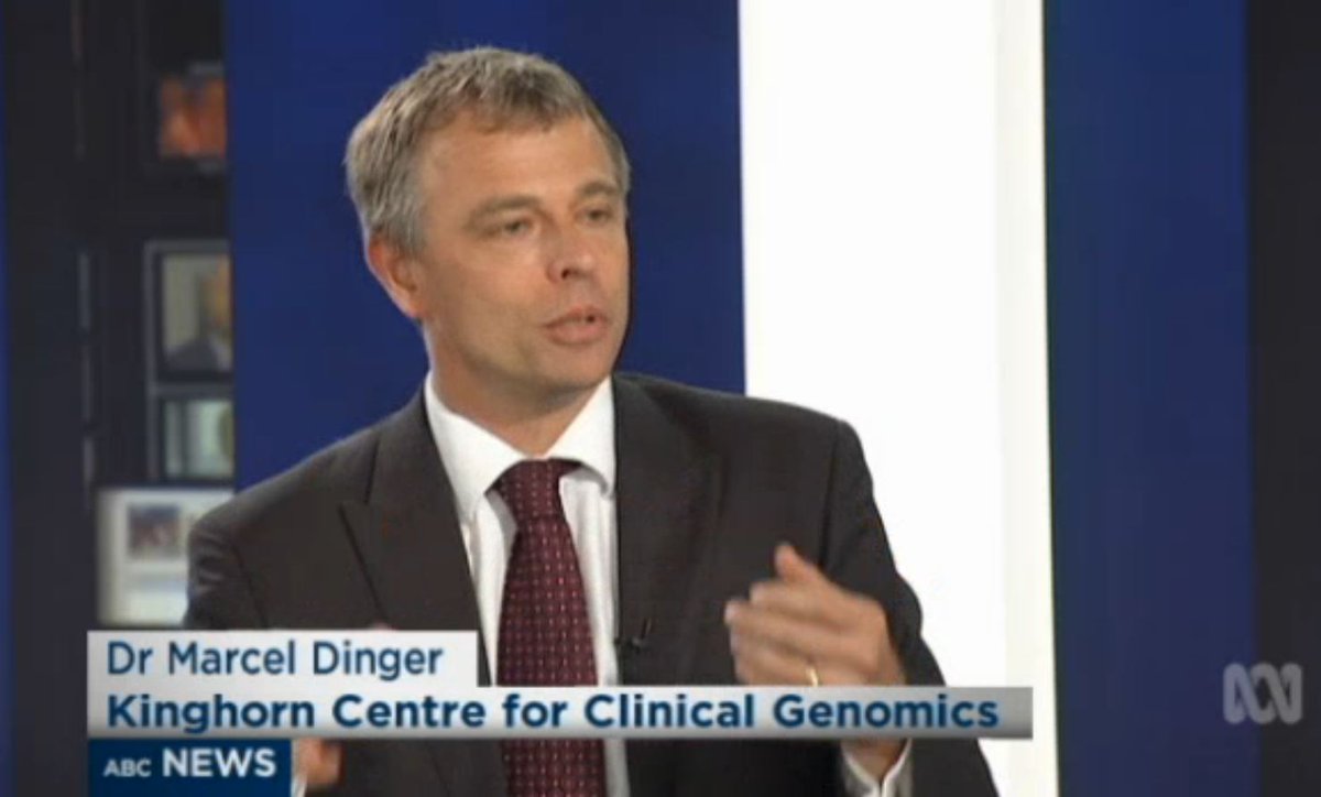 GarvanInstitute's tweet image. .@MarcelDinger on @ABCNews24 re the Medical Genome Reference Bank - public database of 1200 genome sequences of healthy older Austs #MGRB