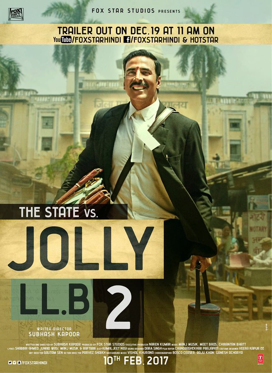 #JollyLLB2Trailer ki saari jaankari hai iss 2nd official poster mein! Out On Dec 19 at 11 AM