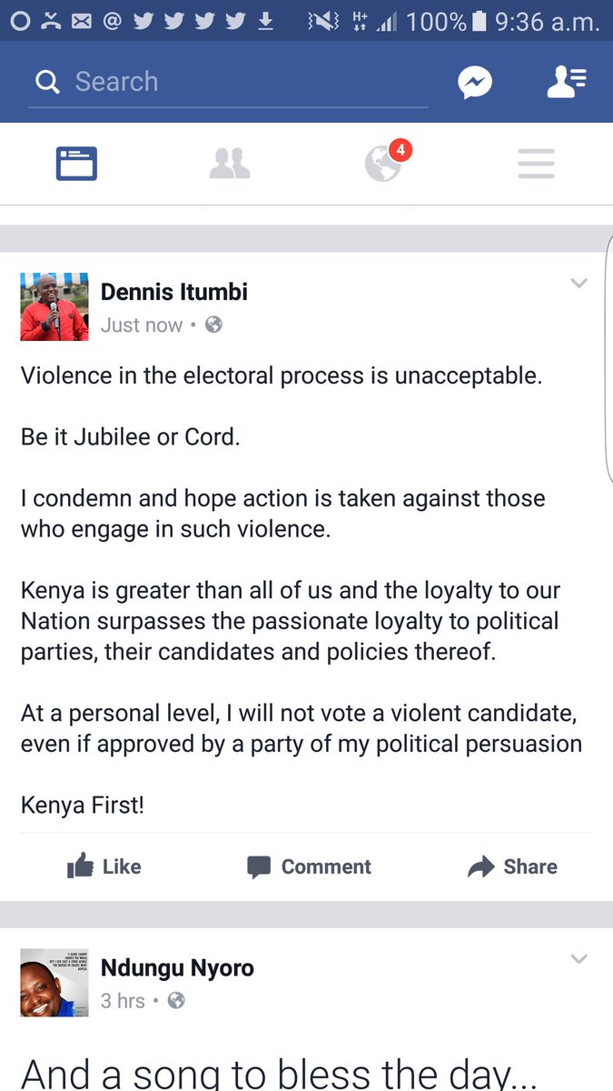 OleItumbi's tweet image. Our Generation must say no to violence in the electoral cycle, our political persuasions must come second. Kenya First