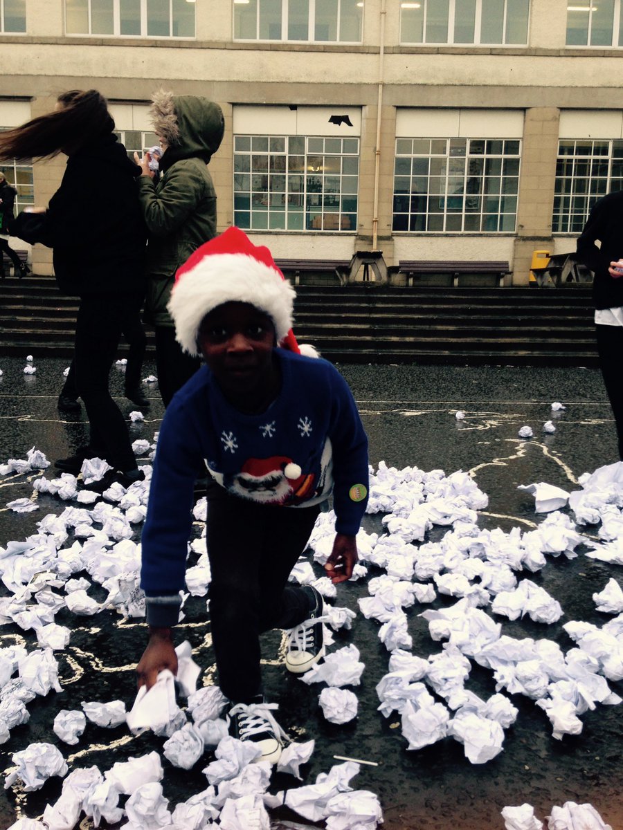 Clunie Art Dept home room snowball fight. Maisie and Amadu  joined us from Viewlands primary.