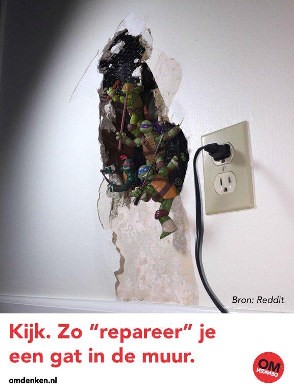 Een sterk staaltje omdenken, want zoals de eigenaar van dit huis zelf zegt: Ik vind dat het er nu beter uitziet dan voor de lekkage.