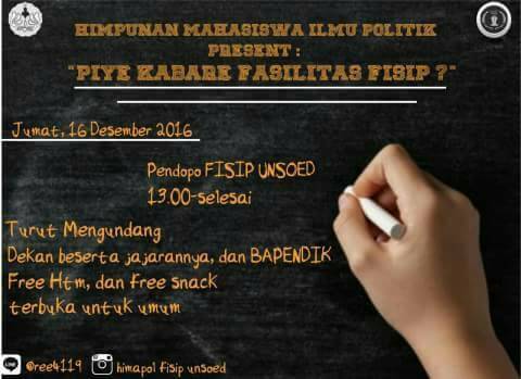 himapolunsoed's tweet photo. Kuy merapat Pendopo FISIP, udah di mulai nih Jugurannya salurkan aspirasimu gaes!! https://t.co/XjiEOWpcwy