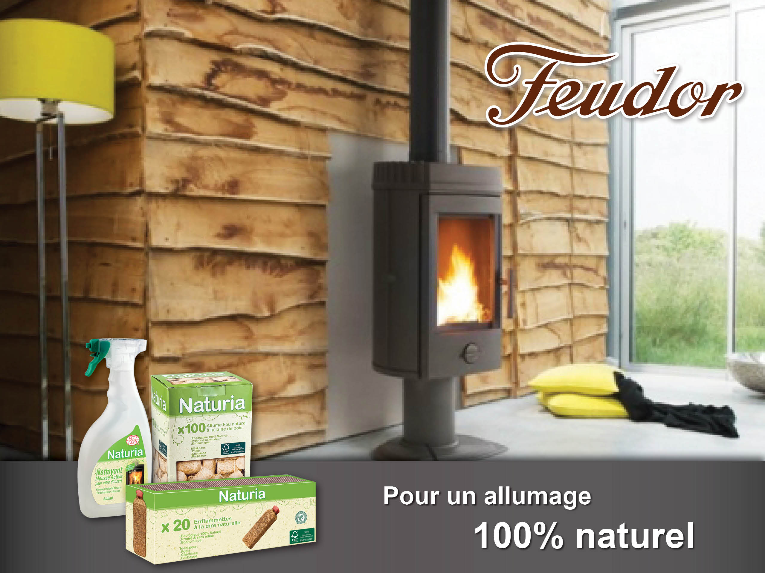 Allume Feu gel naturel d'origine végétale Feudor - Flacon 1 l