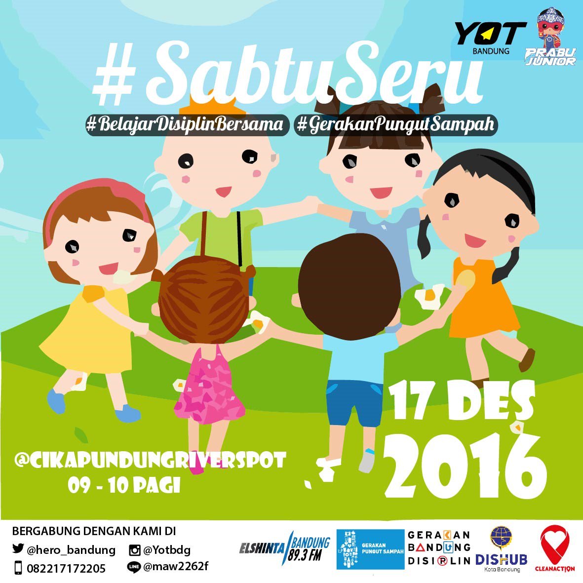 Holaa ketemu lagi tiap #SabtuSeru bareng adik2 pelajar sekolah dasar untuk #BelajarDisiplinBersama &amp; #GerakanPungutSampah. Jgn lupa gembira
