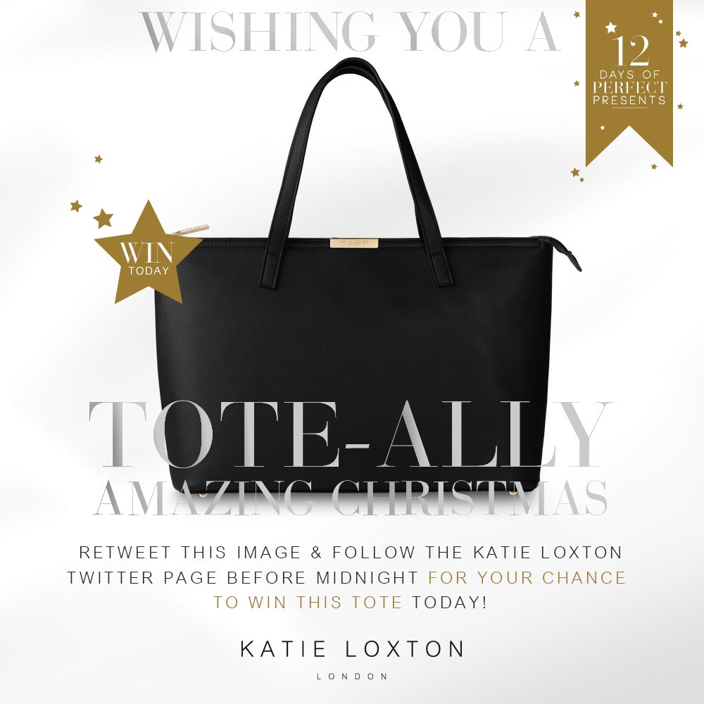KatieLoxtonUK's tweet photo. WISHING YOU A TOTE-ALLY AMAZING CHRISTMAS! Retweet and follow our page to enter! KL x #win #competition #Christmas #prize #bags #fashion https://t.co/sVkN3AdJaX