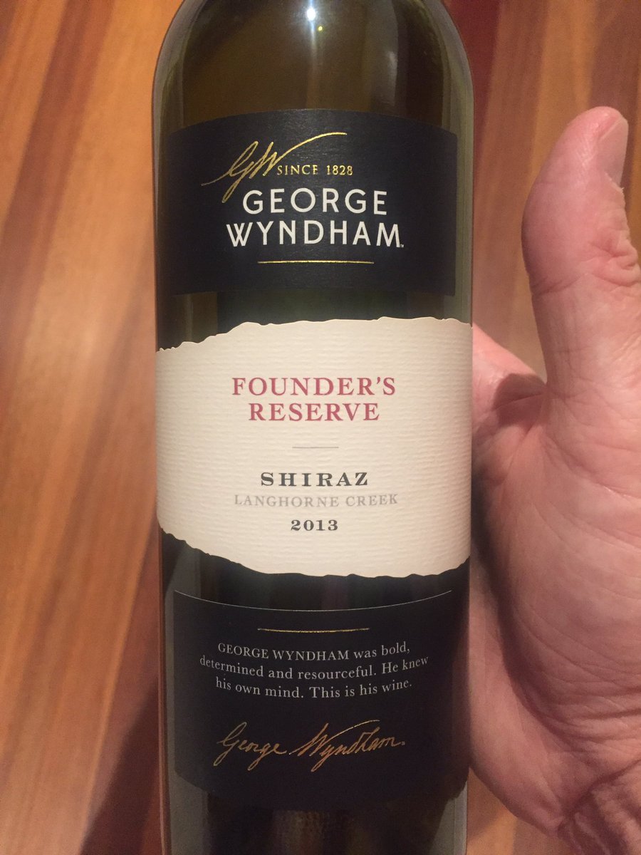 Chocolate, mint and mulberries galore drinking George Wyndham Founders Reserve #Shiraz 2013 @AWTG100 <a href="/WineTweeters/">Wine Tweeters</a> #wine