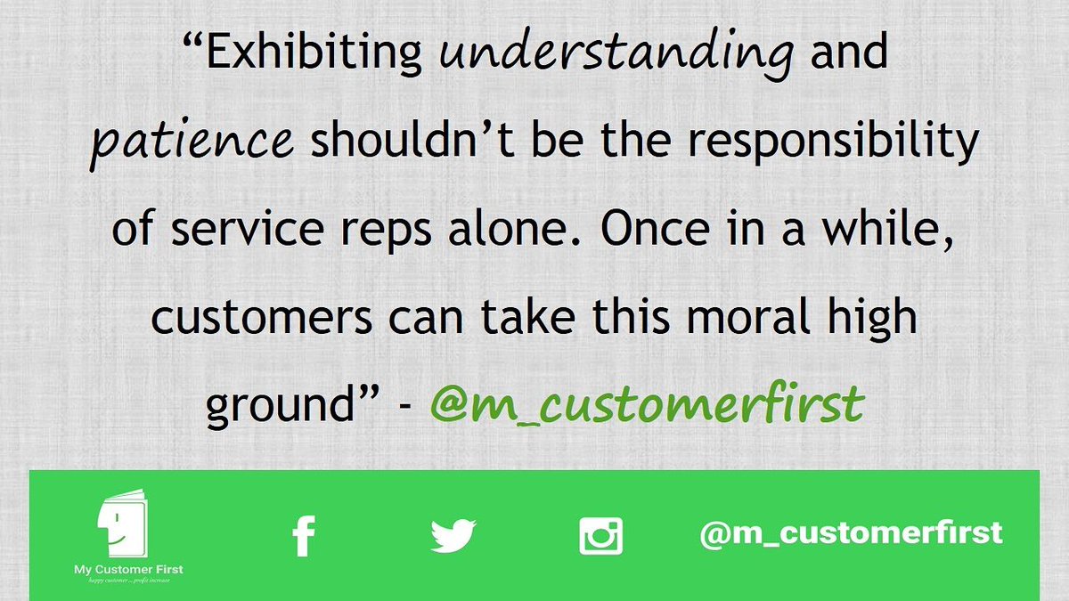 m_customerfirst's tweet photo. #CustomerServiceQuote for the week!☺
Sometimes, #customers have a part to play to experience great #customerservice.😉
#Customerexperience https://t.co/MRhjUARmMB