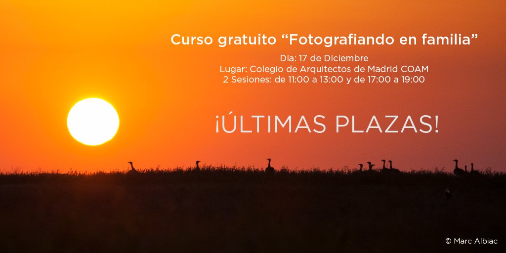 ¡ÚLTIMAS PLAZAS bit.ly/2gvN4CZ! Regístrate en el curso "Fotografiando en Familia" para ti y los pequeños de la casa! 17 dic en COAM