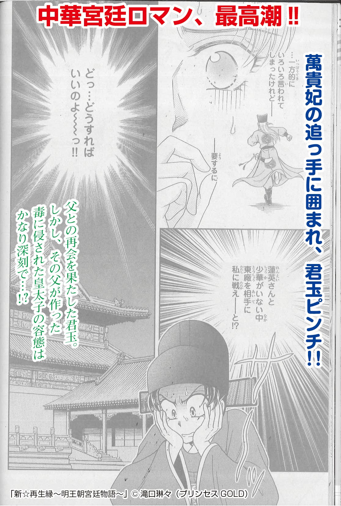 プリンセスgold編集部 プリンセスgold17年２月号発売中 滝口琳々先生 新 再生縁 明王朝宮廷物語 父との再会を果たした君玉 しかし 毒に侵された皇太子の容態はかなり深刻で 今回も読み応え十分です T Co S6sqwoeyec Twitter