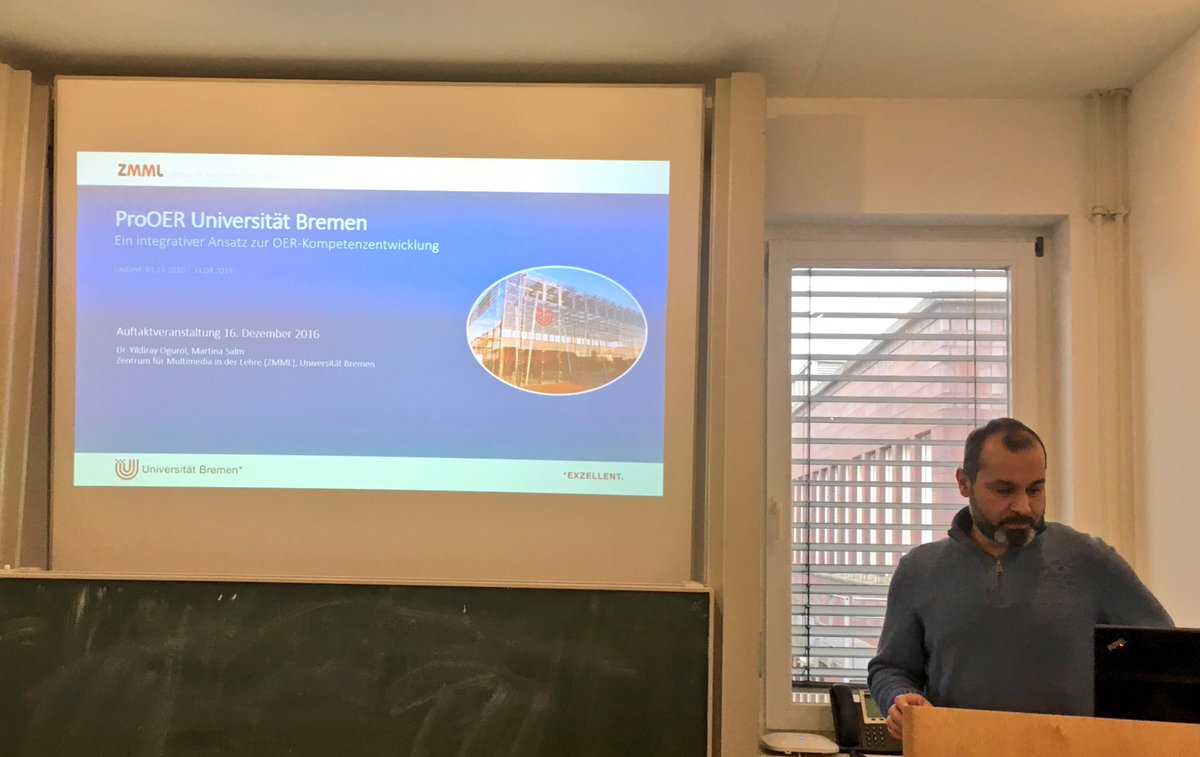 kadewe's tweet photo. Yildiray Ogurol vom @zmml führt in die Ziele des #ProOER Projektes ein: OER in die alltägliche Universitätslehre einführen #ProOER16 https://t.co/EJ0gEJxk3g