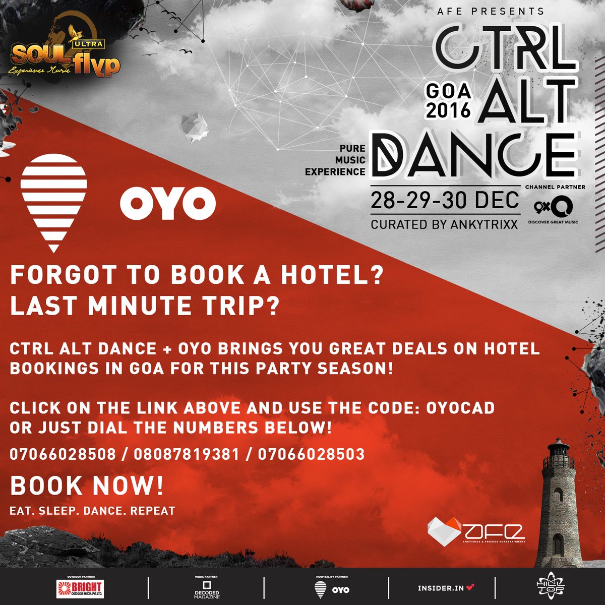 ctrlaltdance_in's tweet photo. Get discounts for #CTRLALTDANCE when you book your stay via @oyorooms.
Call the numbers in the image or use discount code "OYOCAD" https://t.co/JQIH4WToCS