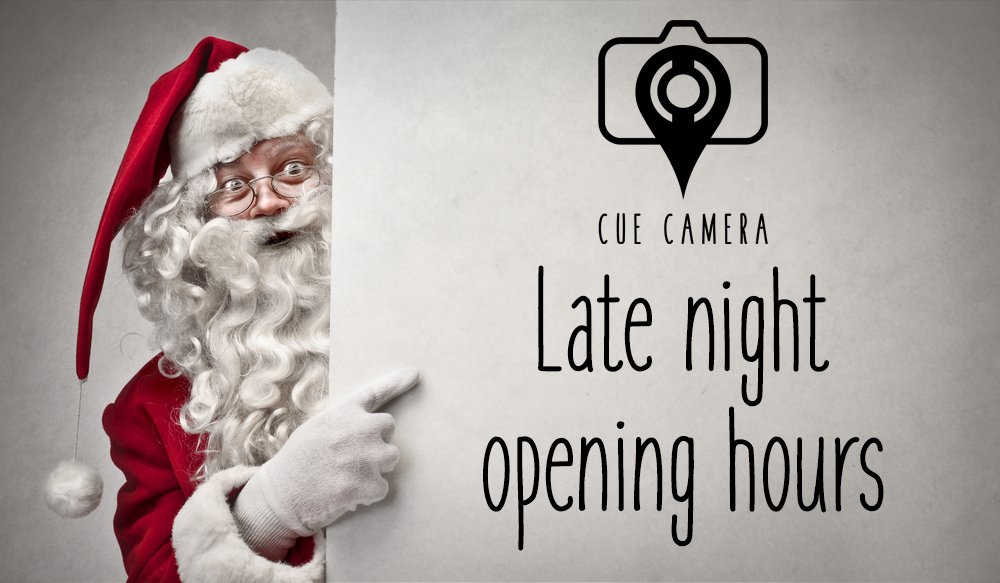 CueCamera's tweet photo. 'Out out' tonight? Good news! We're open until midnight tonight &amp; tomorrow! https://t.co/1cGWHqmEEb