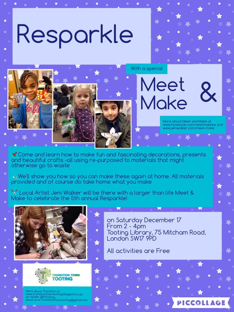 tttooting's tweet image. Found perfect photo! ReSparkle Fun free creative sustainable crafts Sat 17th 2-4 #TootingLibrary @wandsworthlibs @WandsDirters @projectdirt