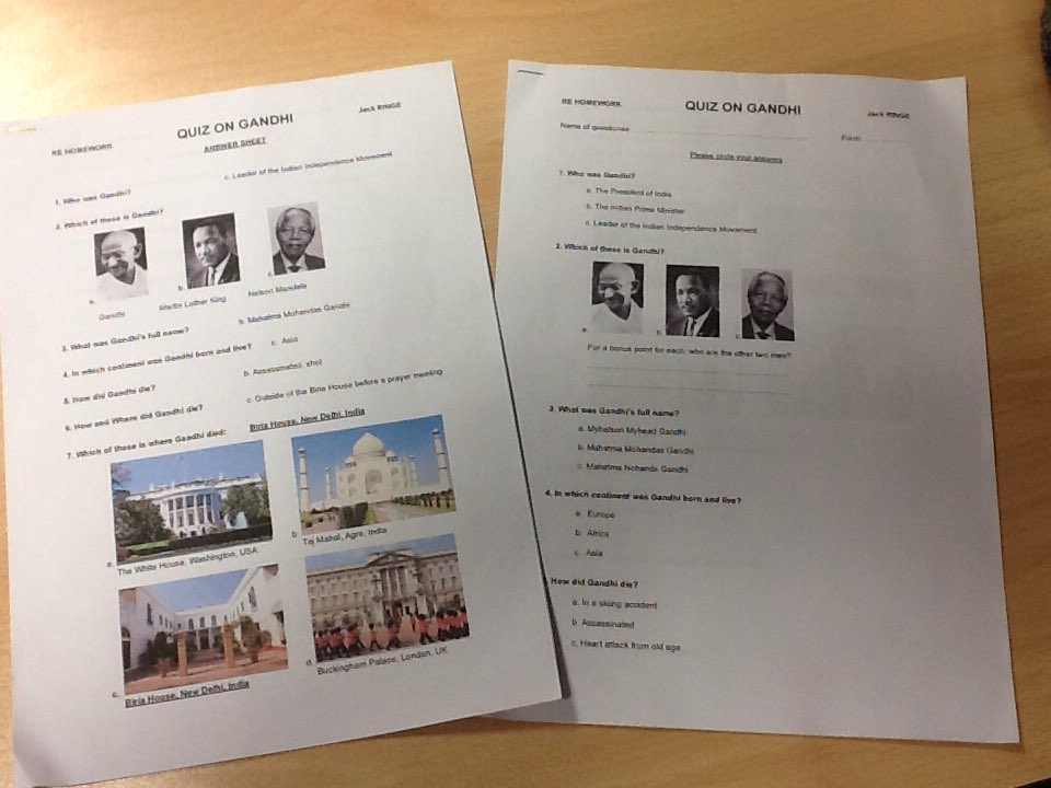 7J homework projects on Gandhi - some lovely work from Marco Harding, Matthew Cross, Sam Hough and Jack Ringe ^SLH
#Gandhi #homework