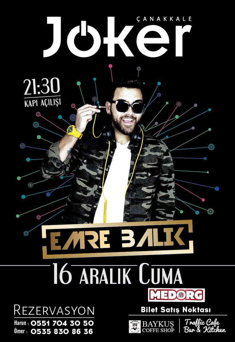 Emre Balık bu gece Joker Bar Sahnesinde !
Ön Satış:15₺ Kapı 20₺ +1 Free Shot 
Damsız Giriş Yoktur !
#emrebalik #jokerbar #comutagram