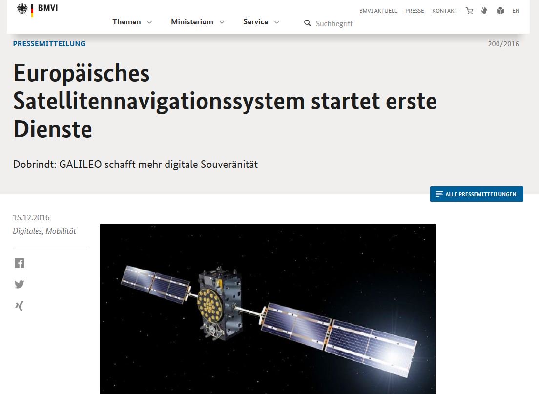 Screenshot der BMVI Pressemeldung