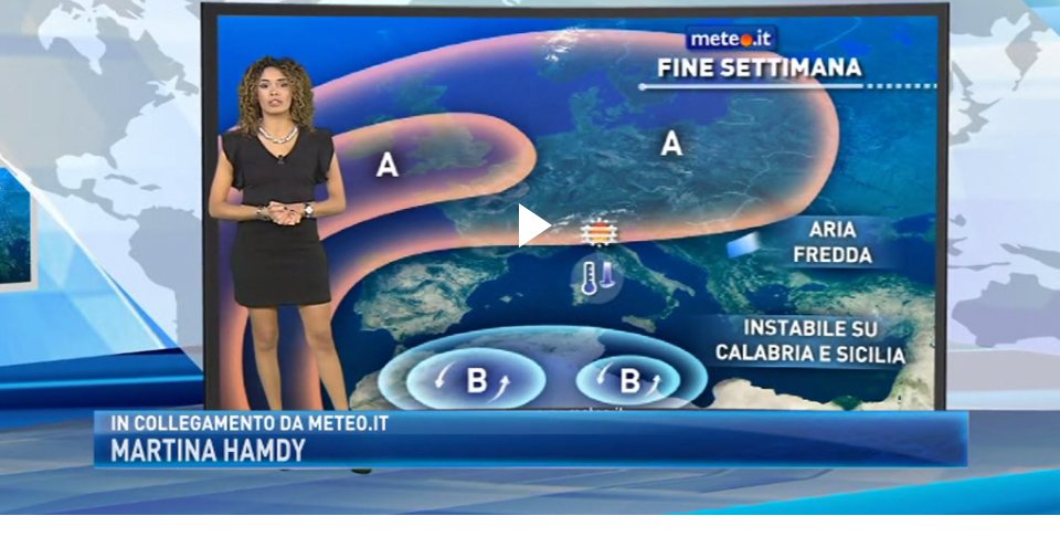 meteo.it (@wwwmeteoit) on Twitter photo Guarda il video con <a href="/MartinaHamdy/">Martina Hamdy</a> per gli ultimi aggiornamenti sul #weekend: #sabato attenzione ai venti intensi!
bit.ly/2auEAsQ Guarda il video con <a href="/MartinaHamdy/">Martina Hamdy</a> per gli ultimi aggiornamenti sul #weekend: #sabato attenzione ai venti intensi!
bit.ly/2auEAsQ