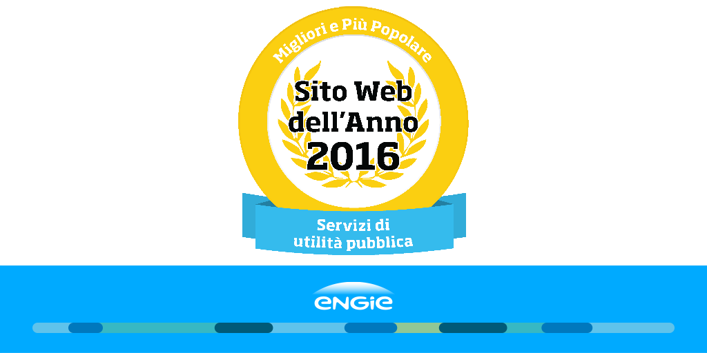 ENGIEitalia's tweet photo. ENGIE vince il premio di sito web dell'anno 2016 nella categoria Servizi di Pubblica Utilità! #SWDA2016 @SWDA2016 https://t.co/ER1XafbATs https://t.co/aODPEo9FA0