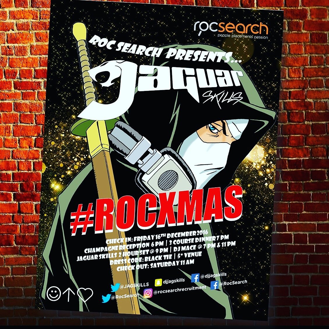 RocSearch's tweet photo. The final countdown Roc Stars! #ROCXMAS @djjagskills tonight 🍾🎉🔥 #christmasparty #Ninja #dj #mashup #grime #hiphop #techno #djlife #newmusic https://t.co/drxzn78qUm