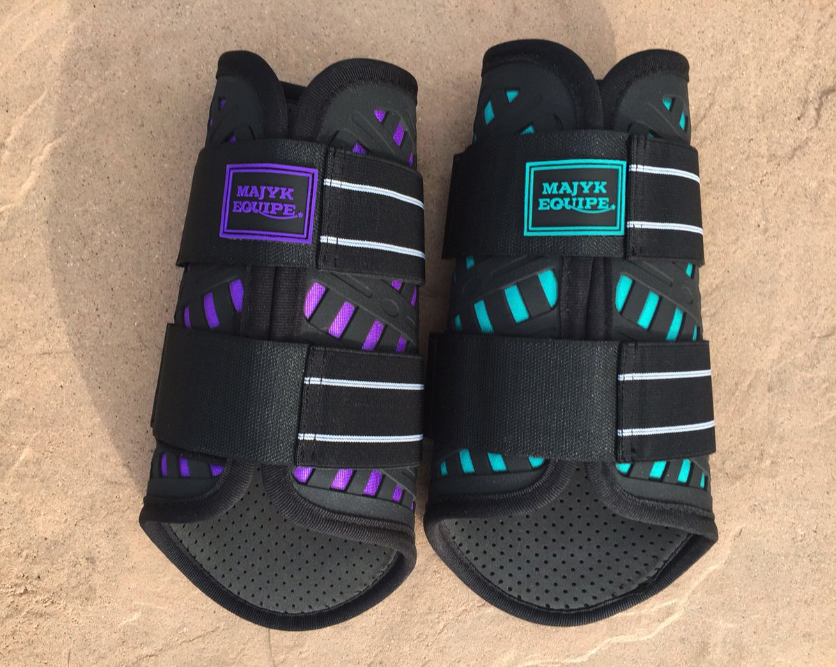 Check out the turquoise and purple sport/dressage boots with ARTi-LAGE technology. New from Majyk Equipe! #majykequipe #believeinmajyk