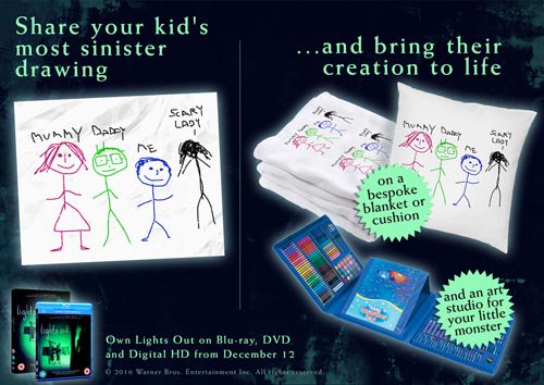 HorrorCultFilms's tweet photo. Share your kid's creepiest drawing for chance to win a printed blanket and an art studio! #KidsDrawComp #LightsOut https://t.co/RbGLgwVPBH https://t.co/whbEYztaGC