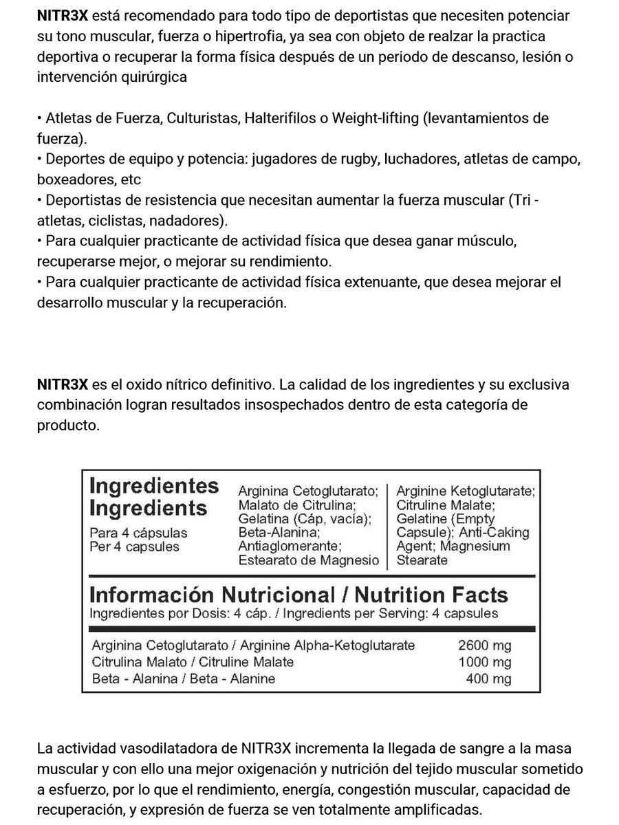 NutriproJaen's tweet photo. Óxido Nítrico NITR3X @MTXBody❗💪💣

🔴POTENCIA la musculatura
🔴AUMENTA la vasosilatación y fuerza
🔴RETRASA la fatiga
🔴APTO para muchos deportes https://t.co/jKj68zApcz