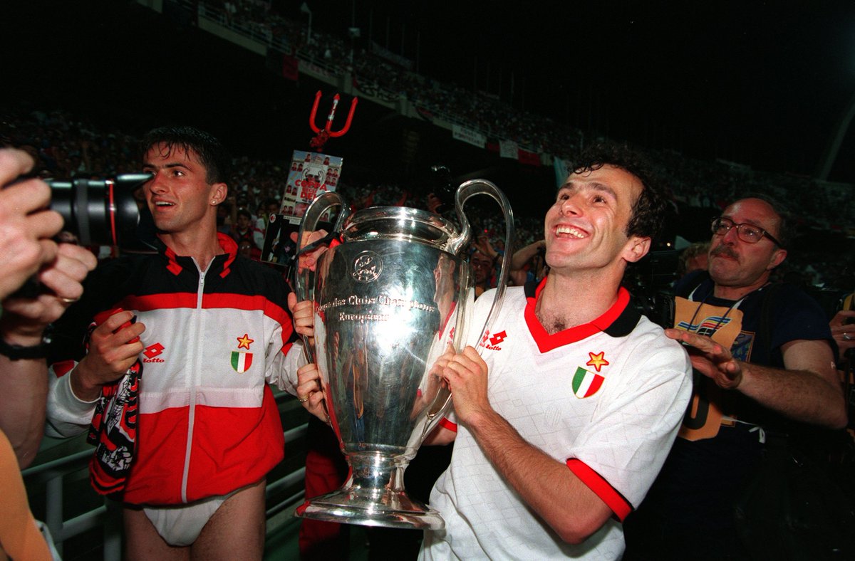 ChampionsLeague's tweet photo. Milan celebrate 117 years...  👏

Would you like to see the 7-time European champions back in the #UCL? https://t.co/7qC6jEuSfW