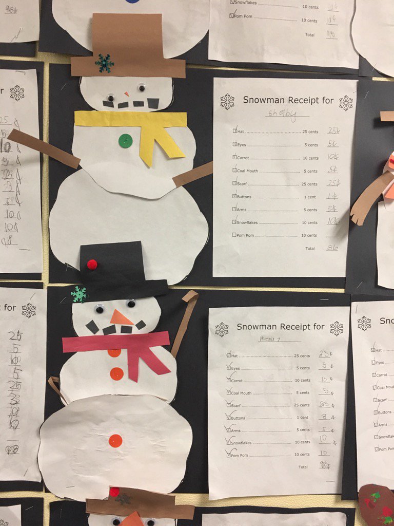 kt_techr's tweet image. Building snowmen to learn about Financial Literacy. #dweeagles