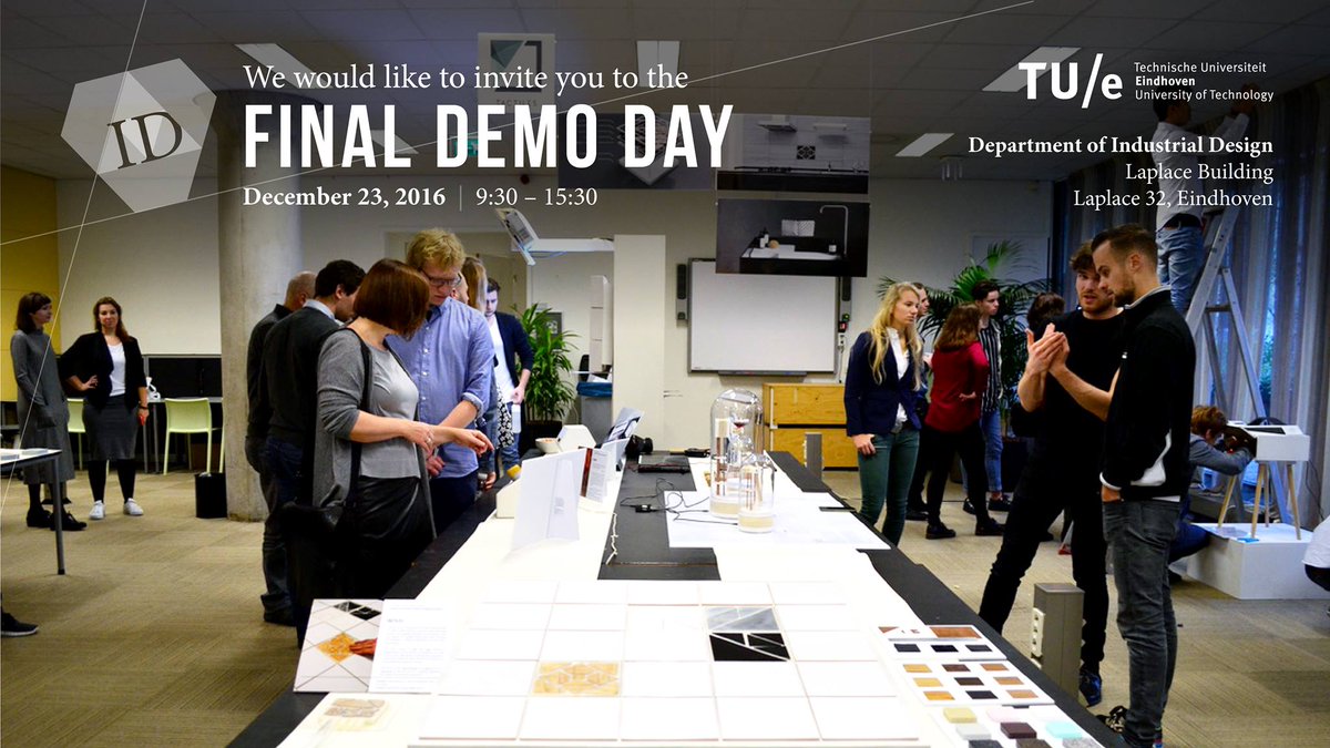 IDalumni's tweet photo. Come check out the Final Demo Day on @TUE_ID on Friday 23/12. Both BA &amp; MA students present their interactive products and #design https://t.co/TsWnRmhDaT
