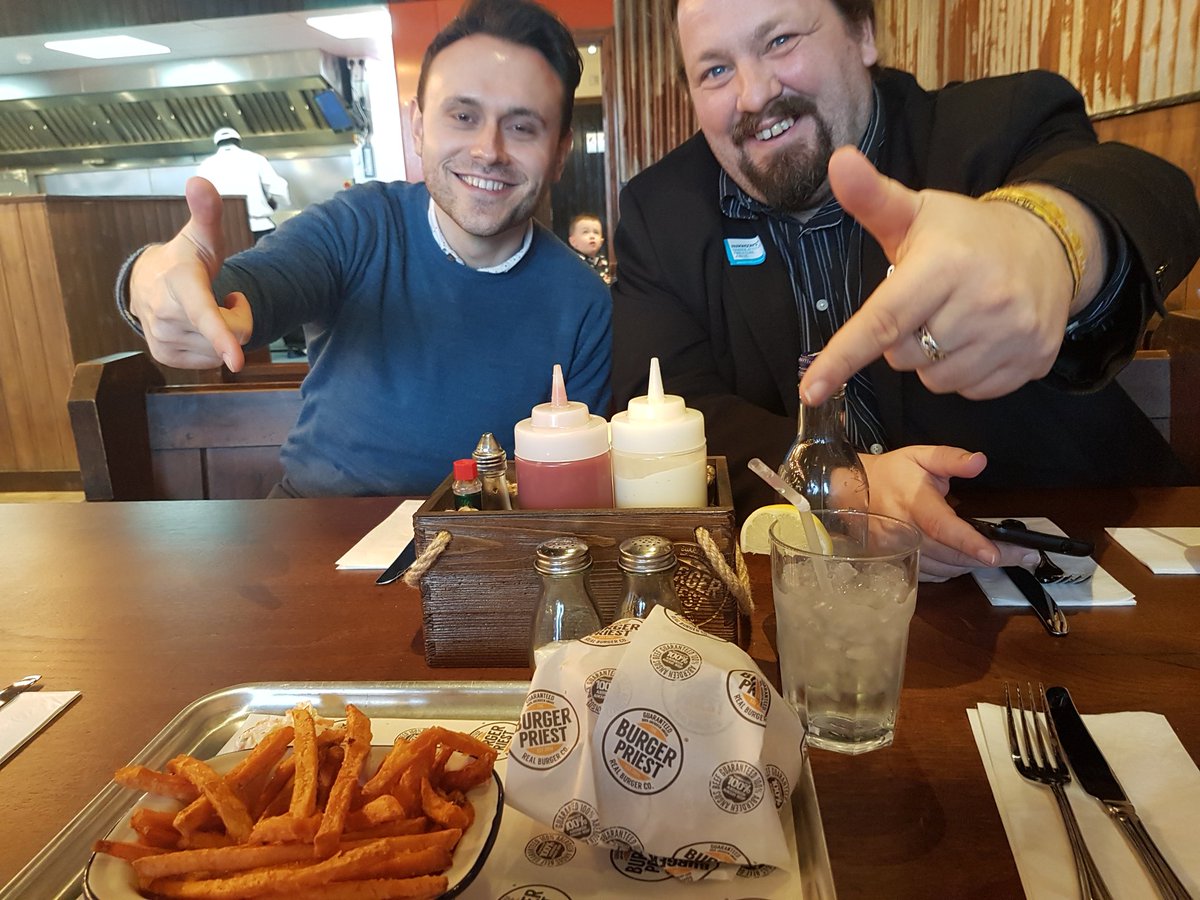 Out for office Xmas lunch at Burger Priest with Ben &amp; Vince #MerryChristmasEveryone #HalloumiHeaven