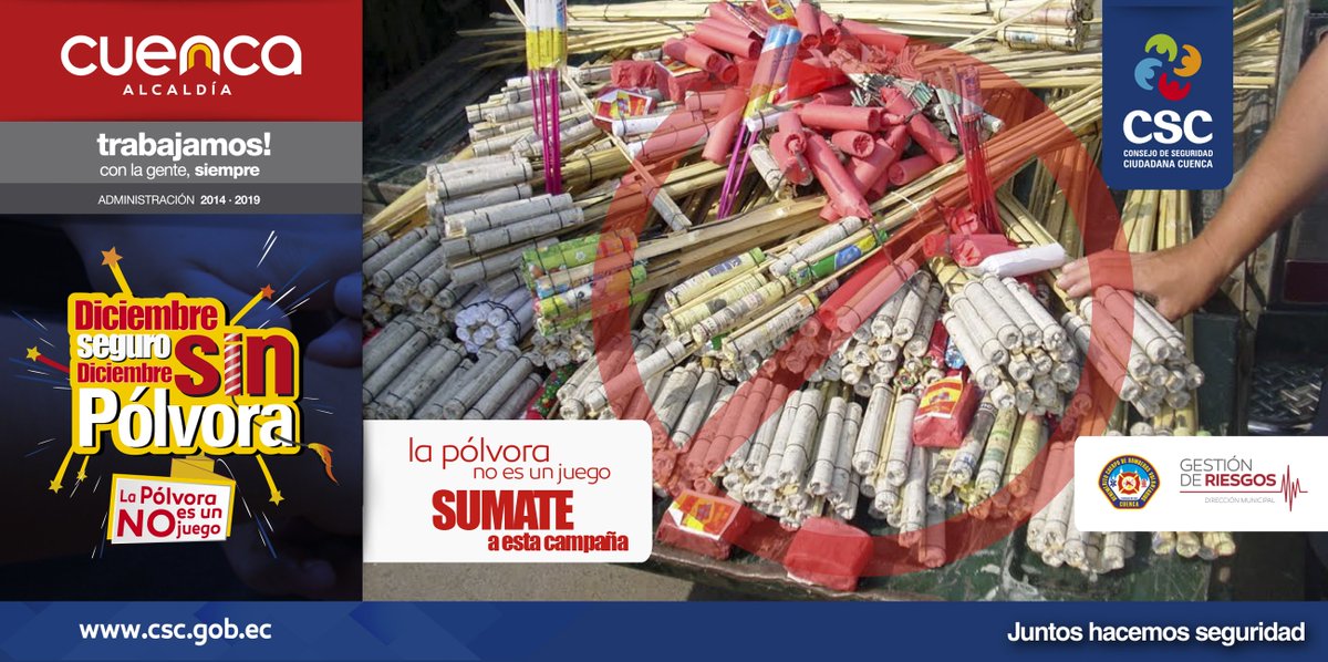 CSC_CUENCA's tweet photo. La pólvora no es un juego, se pueden dar accidentes lamentables por su incorrecta manipulación. #DiciembreSeguroSinPólvora https://t.co/1DXBDCVHSO