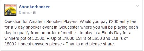 TAFKASB's tweet photo. Just posted this on FB. Amateur Snooker players please feed back and others please share - Thanks #possiblecomeback https://t.co/E1CXSxzPXC