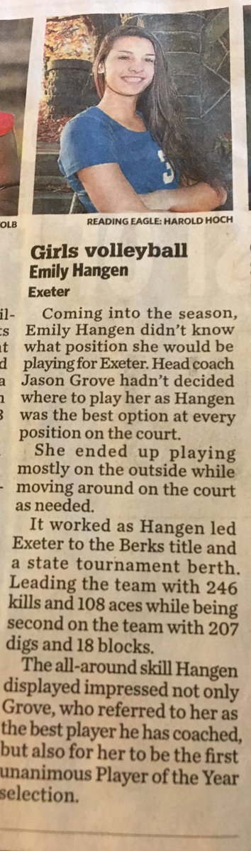 ExeterSoftball's tweet image. Congrats to our very on @emhangen!