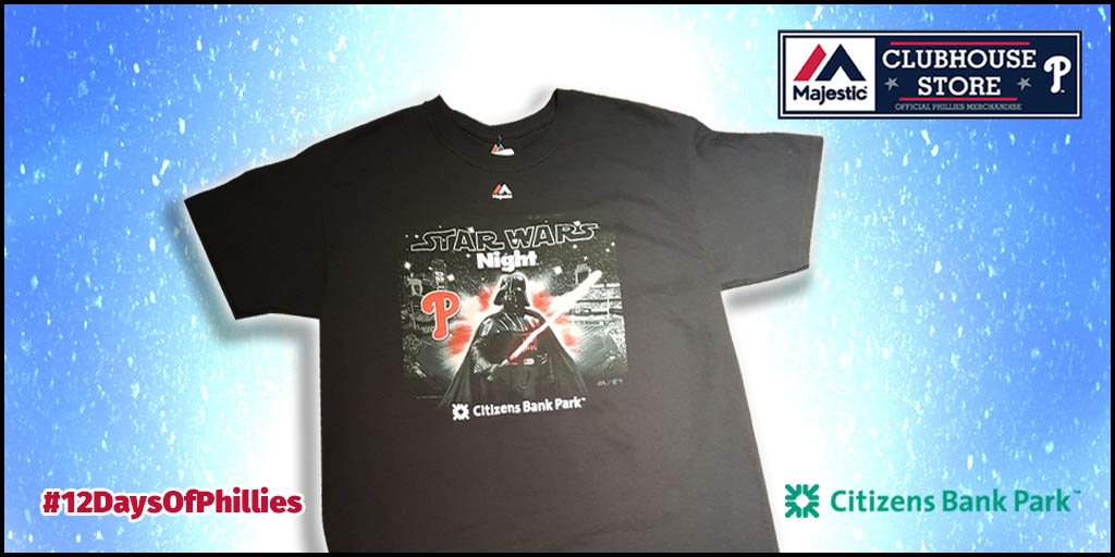 Phillies's tweet photo. #StarWars day at @PhilliesMCS! 40% off Star Wars merch. RT for chance to win a t-shirt &amp; pin! #12DaysofPhillies 

https://t.co/k3ac7SPCkg https://t.co/7xI0AQuAk1