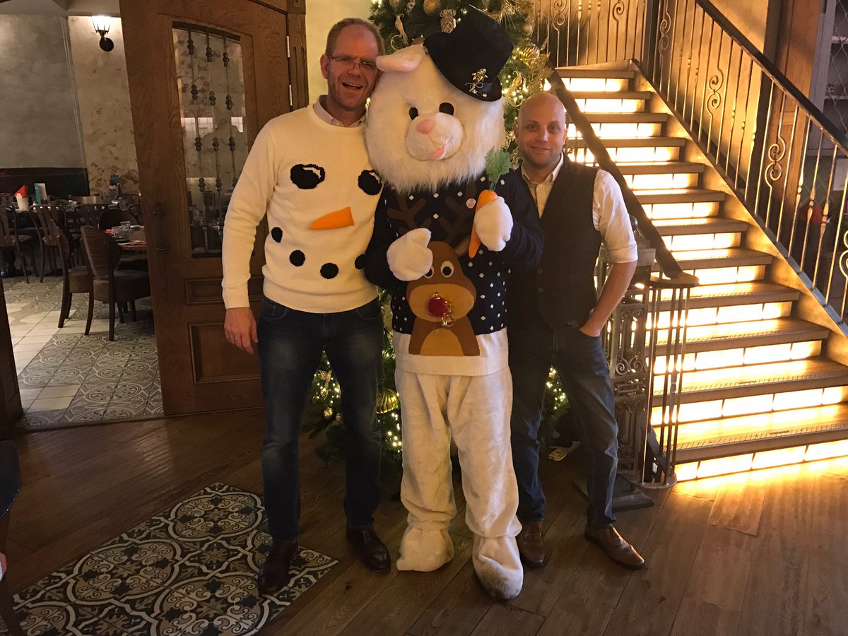 Good effort Yannick! [and rabbit!] <a href="/GuildhallSoton/">GuildhallSquare SO14</a> #christmasjumperday #tapasbarcelona #southampton #christmas