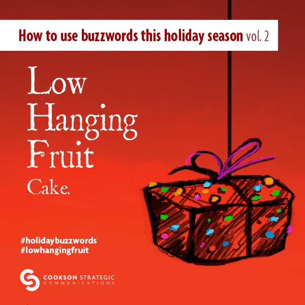 Cookson_Comm's tweet photo. Sometimes you just have to go after the Low Hanging Fruit(cake).
#lowhangingfruit #holidaybuzzwords #redefinePR #createvisibility https://t.co/3wkUSmBE3w