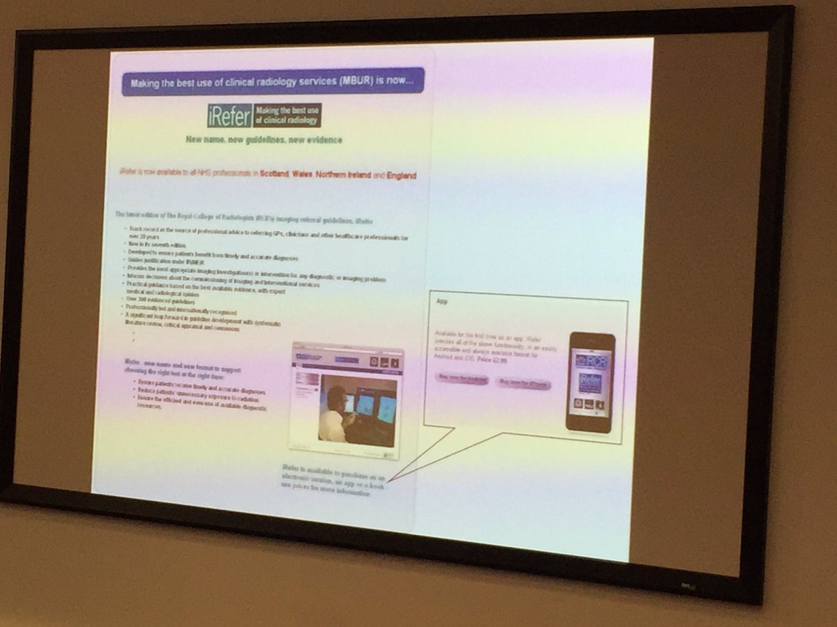 IRME regulations update. Irefer helpful. 1400 per day at GSTT. Overall Fatal cancer from chest CT 1 in 1250 = 500 CXR