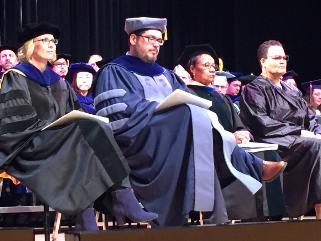 ManshipSchool's tweet photo. Associate deans @alwmiller &amp; @pmartjo, Prof. Jinx Broussard and graduation speaker Lauren Tucker. #LSUGrad16 https://t.co/F1qez3JR4F