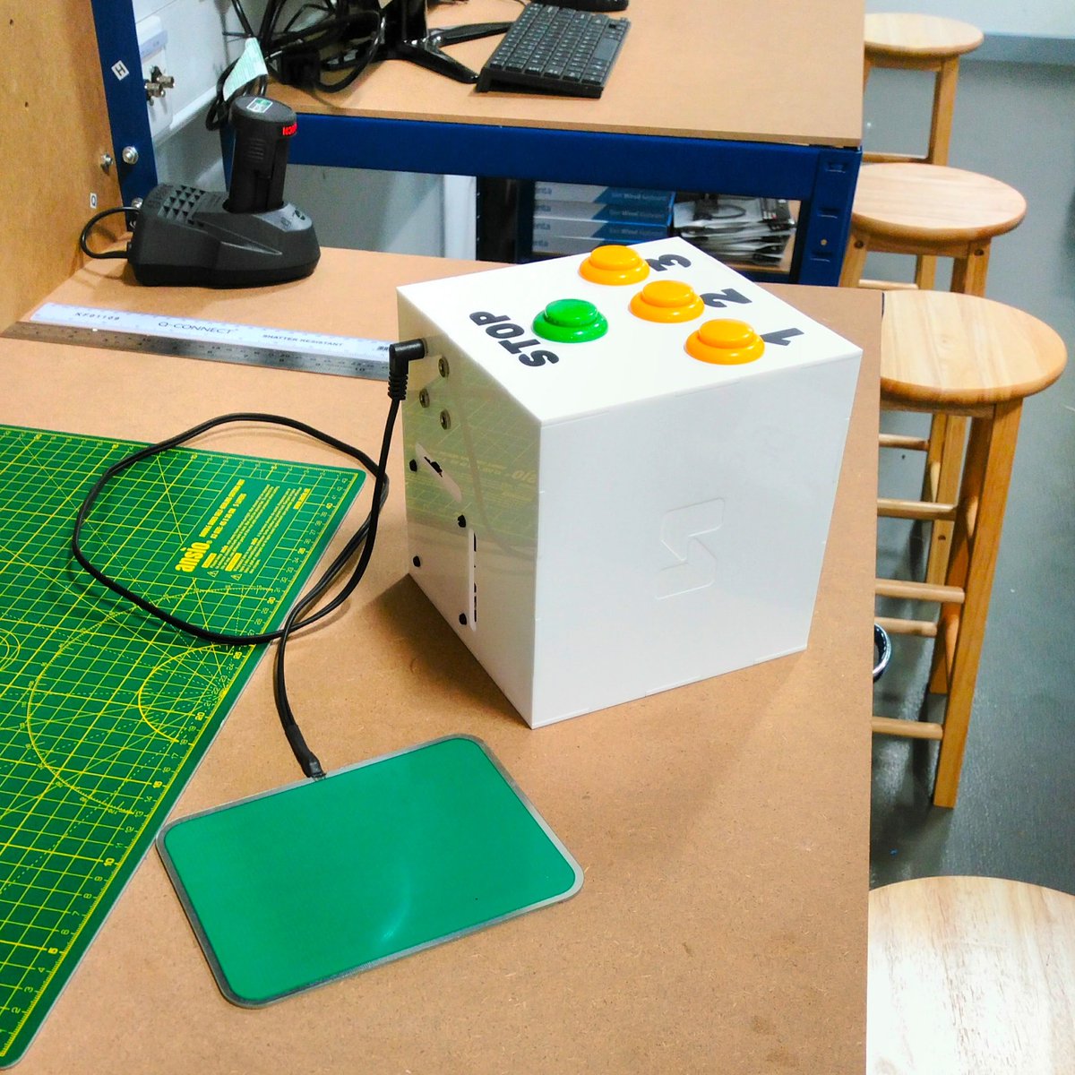 jamesmedd's tweet photo. Improved prototype of @rachaelmoat's Gamelan Cube for @Seashelltrust; complete with SEN switch expansion ports on the back: https://t.co/2RWsLo8XRZ