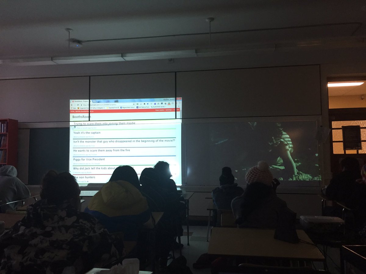1_tbooth's tweet image. Gr. 12&apos;s watching Lord of the Flies and commenting in real time! #techieclassroom thechieclassroom #transformativelearning @BalfourColl